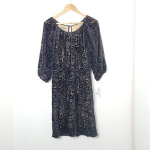 4 Muse Black Velvet Cut Out Dress Lined NWT